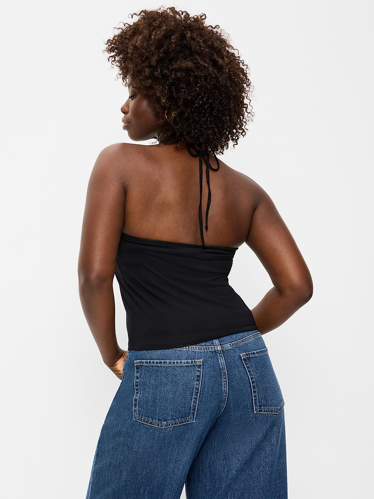 L'image numéro 7 présente Bustier à col écharpe à rosette