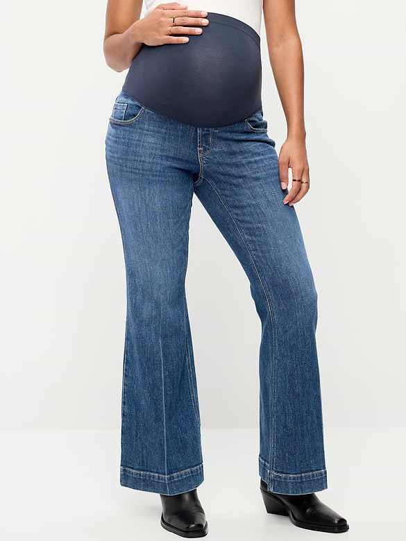 Maternity Full-Panel Flare Leg Jeans