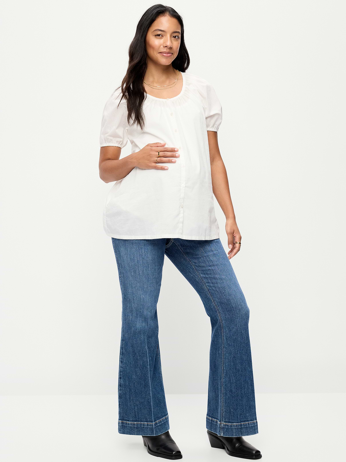 Maternity Full-Panel Flare Leg Jeans