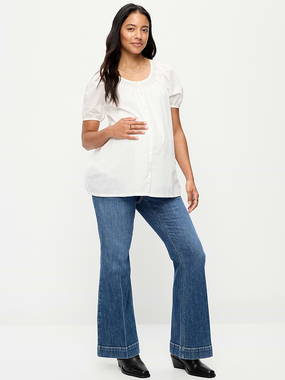 Maternity Full-Panel Flare Leg Jeans
