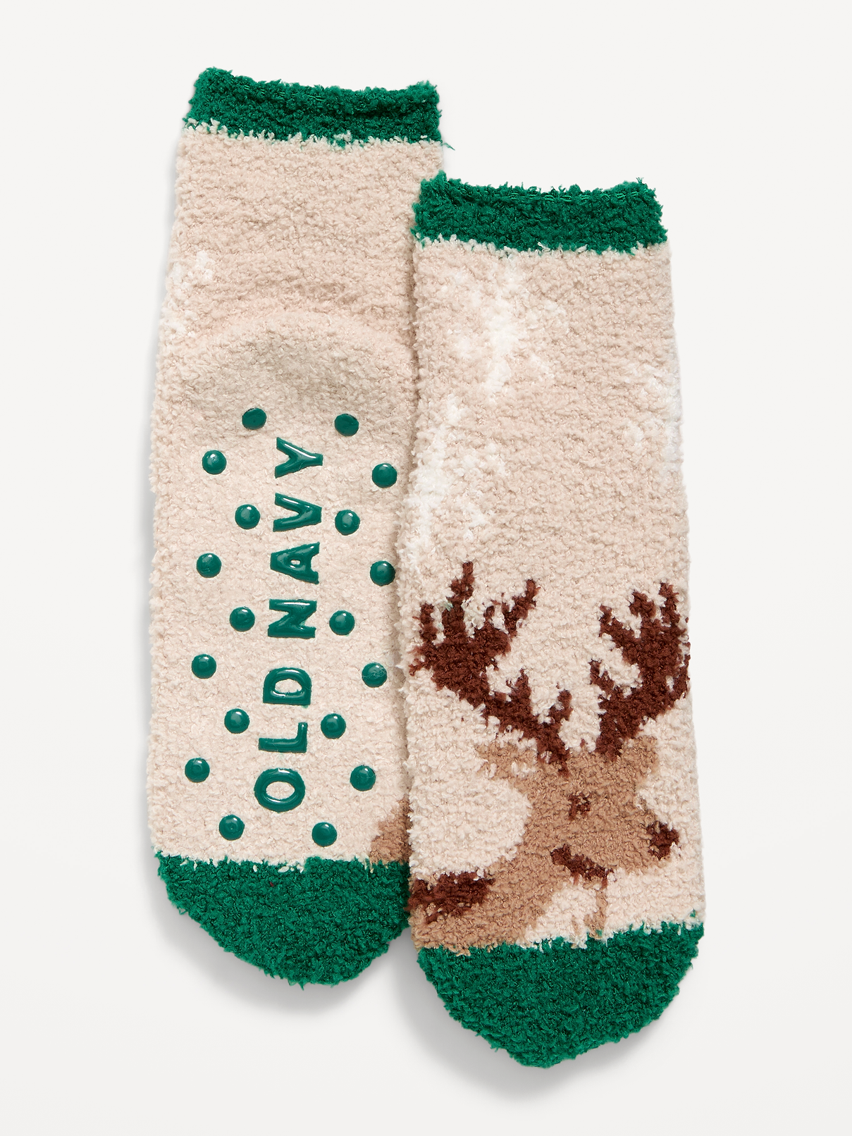 Image 1 of 1, notched toe seams for added comfort, textured gripper dots at soles, Product #916053