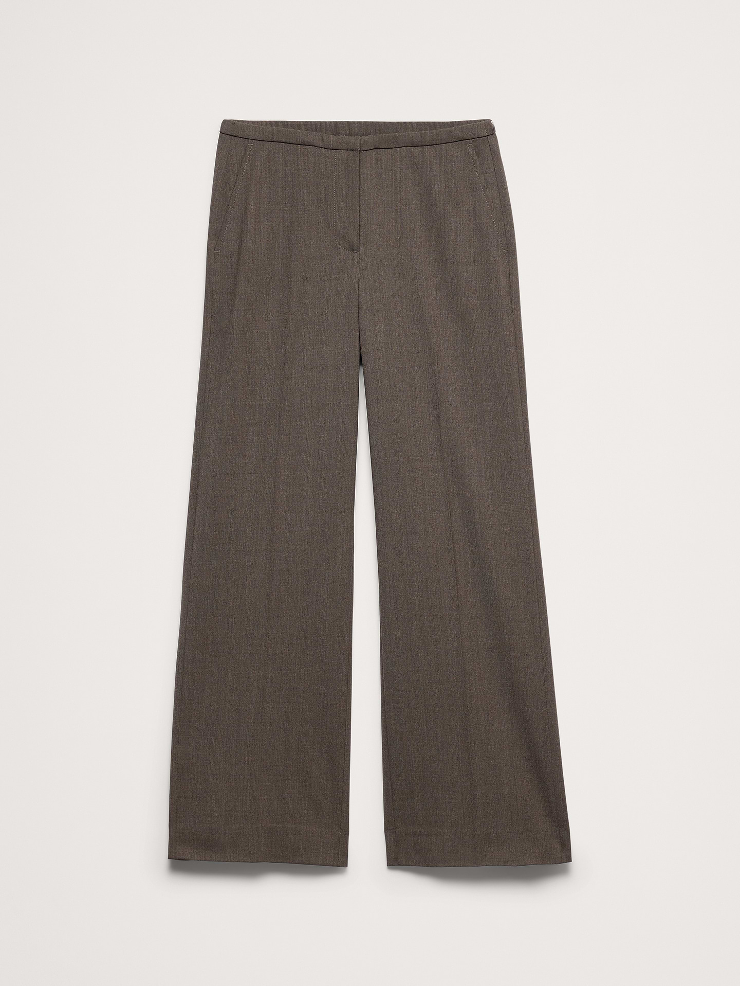 Image 4 of 8, Mid-Rise Wide-Leg Italian Lightweight Wool Pant