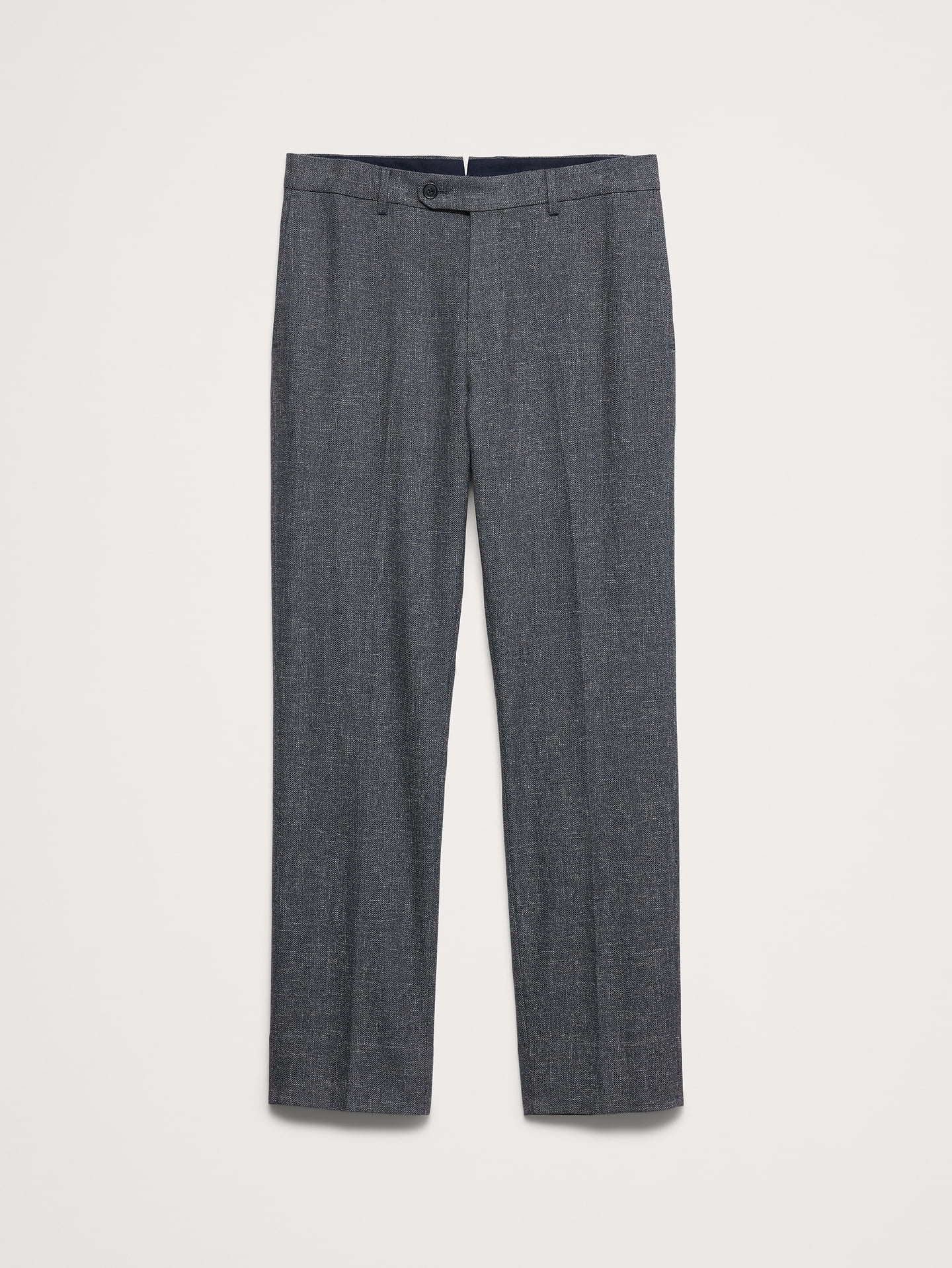 L'image numéro 4 présente Pantalon habillé coupe étroite cintrée en tissu infroissable à chevrons