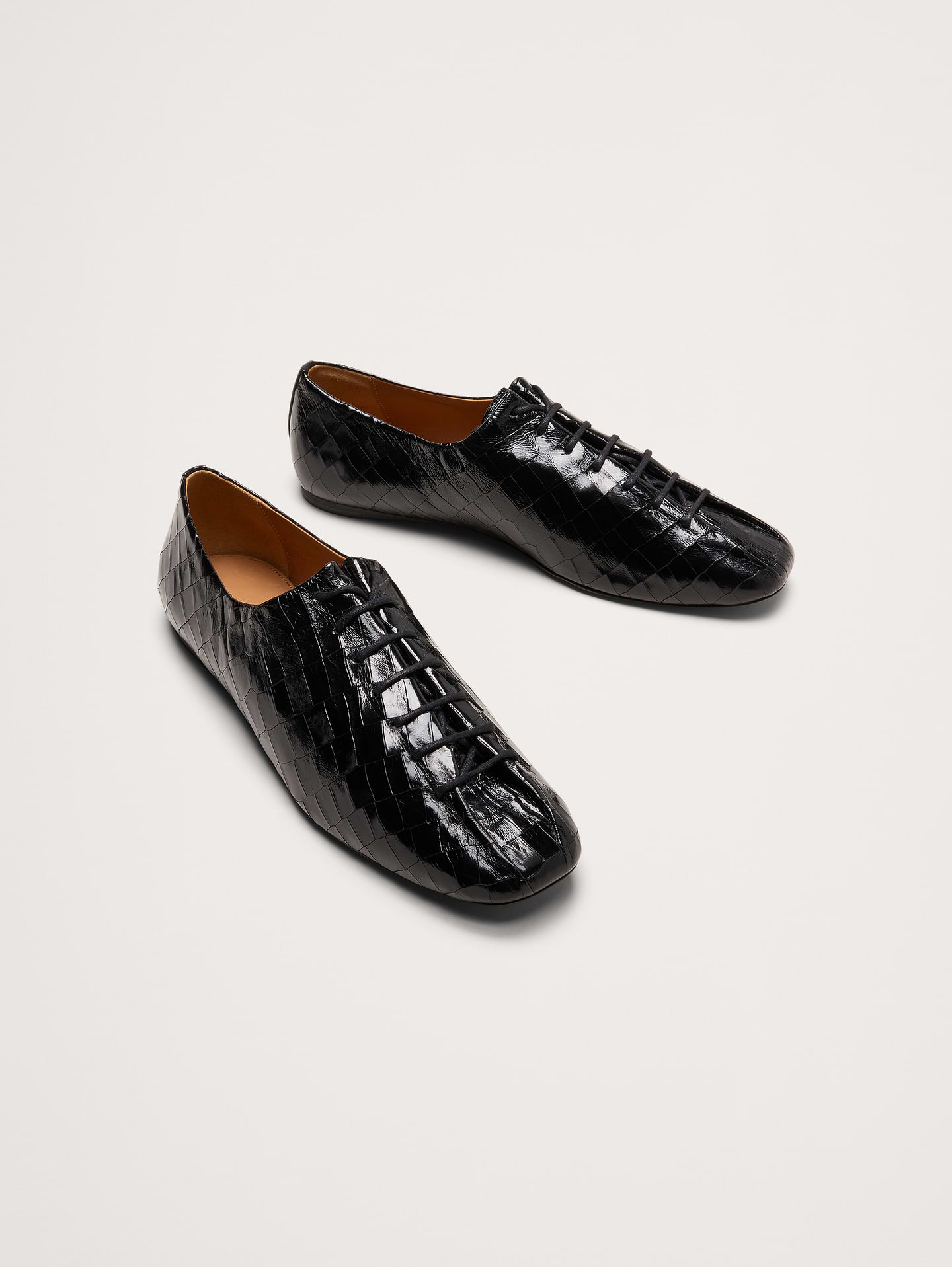 Image 2 of 5, Italian Embossed-Leather Lace-Up Shoe