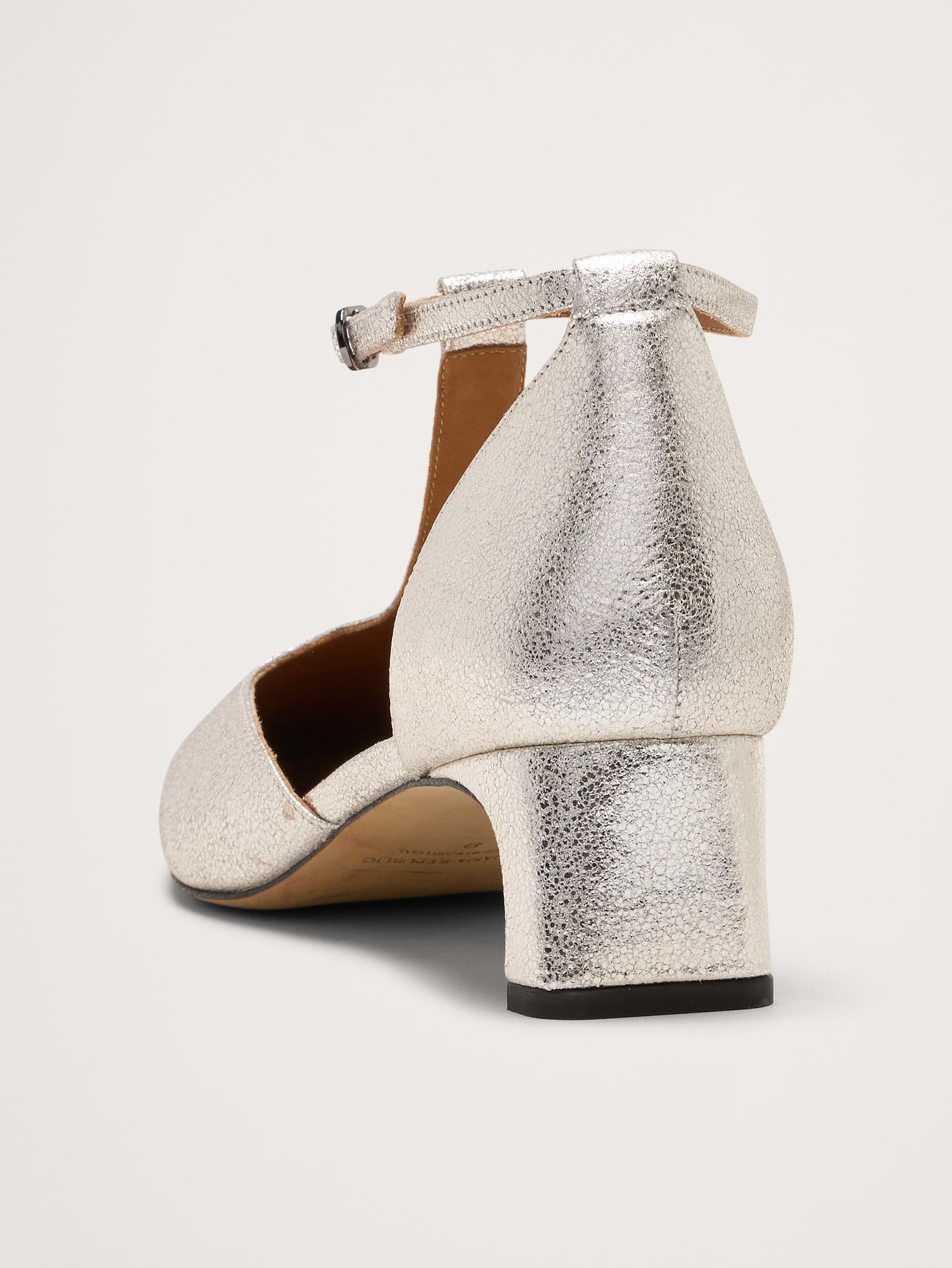 Image 3 of 5, Italian Leather Modern T-Strap Pump