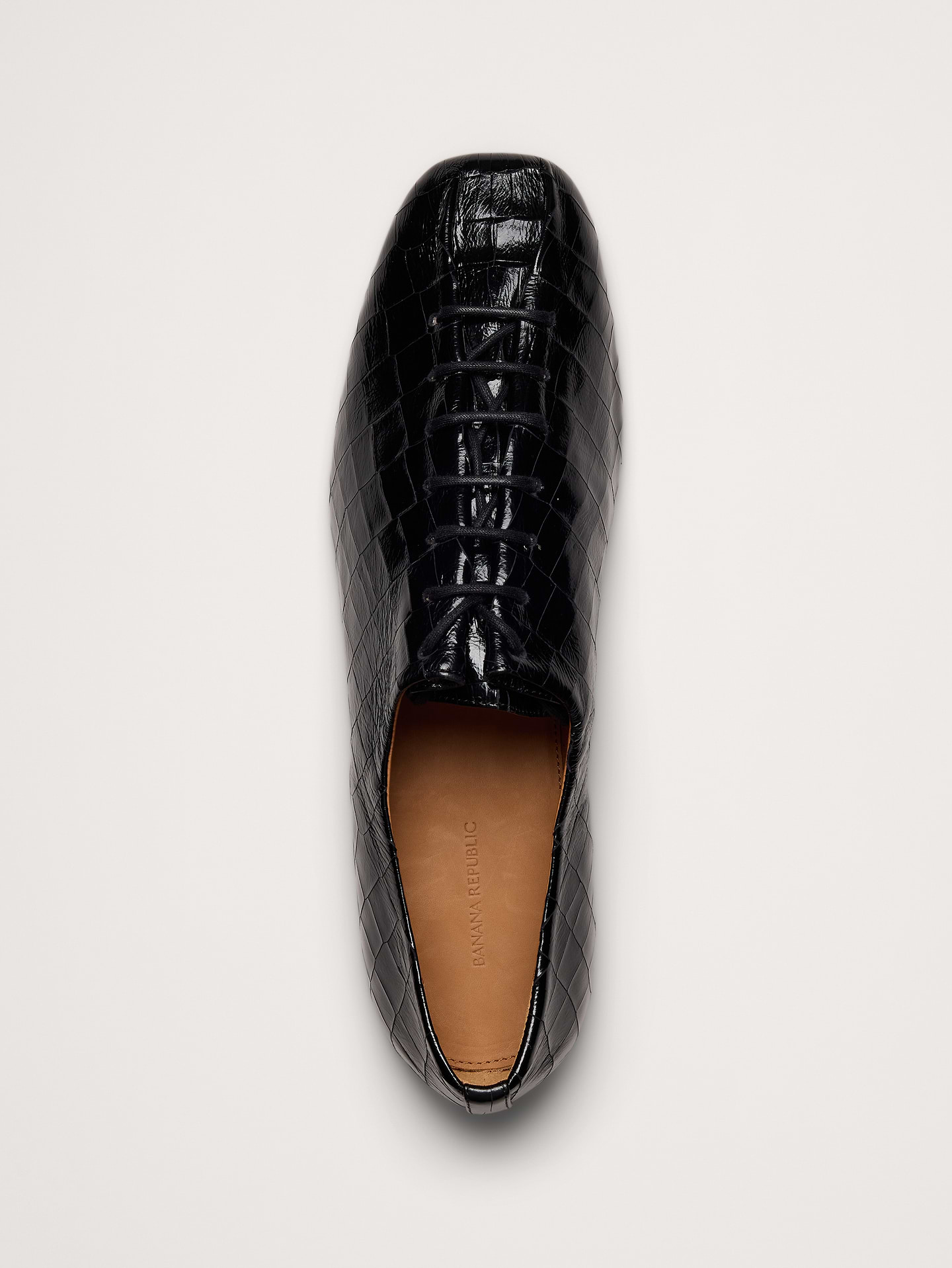 Image 4 of 5, Italian Embossed-Leather Lace-Up Shoe