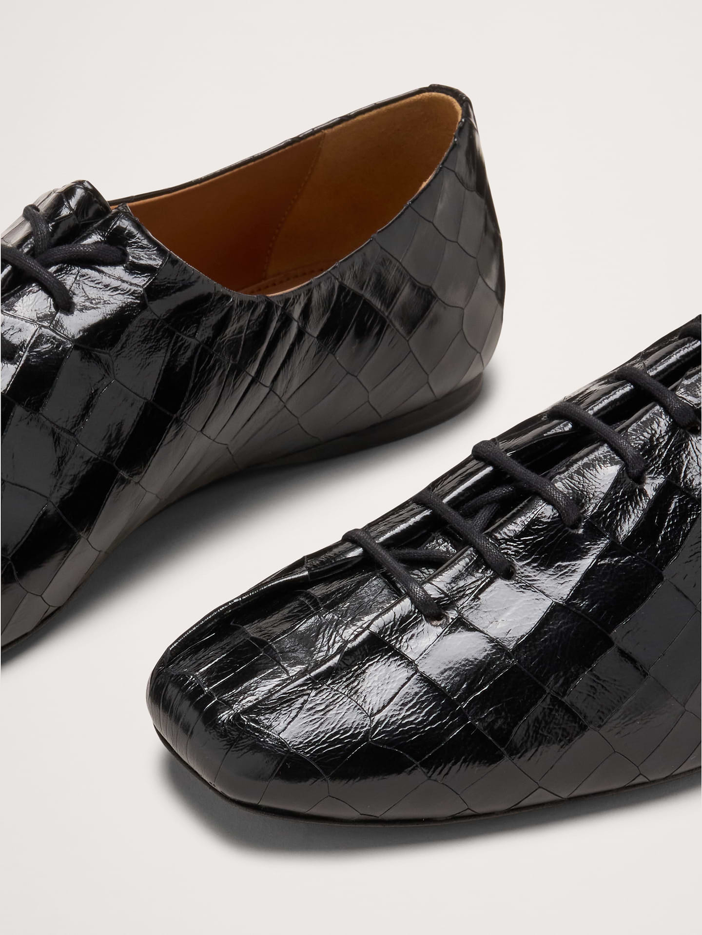 Image 5 of 5, Italian Embossed-Leather Lace-Up Shoe