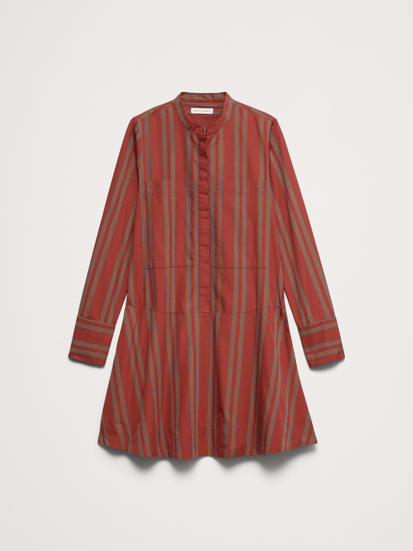Image number 4 showing, Cotton Trapeze Mini Shirt Dress