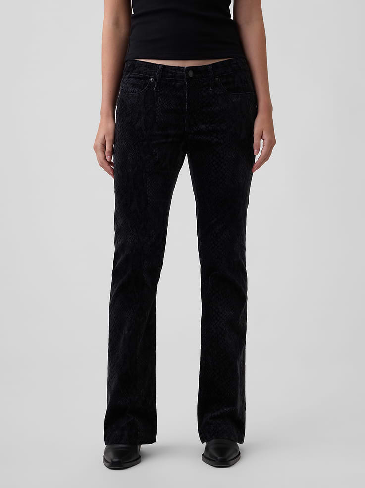 Image 2 of 8, Low Rise Snake Print Long & Lean Corduroy Pants