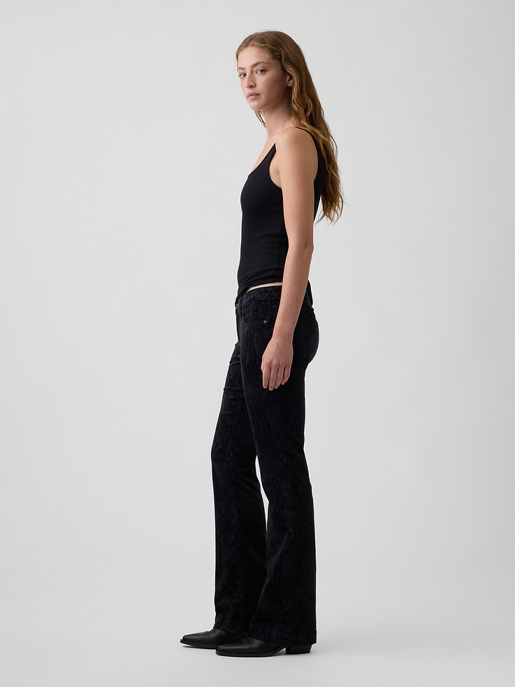 Image 3 of 8, Low Rise Snake Print Long & Lean Corduroy Pants