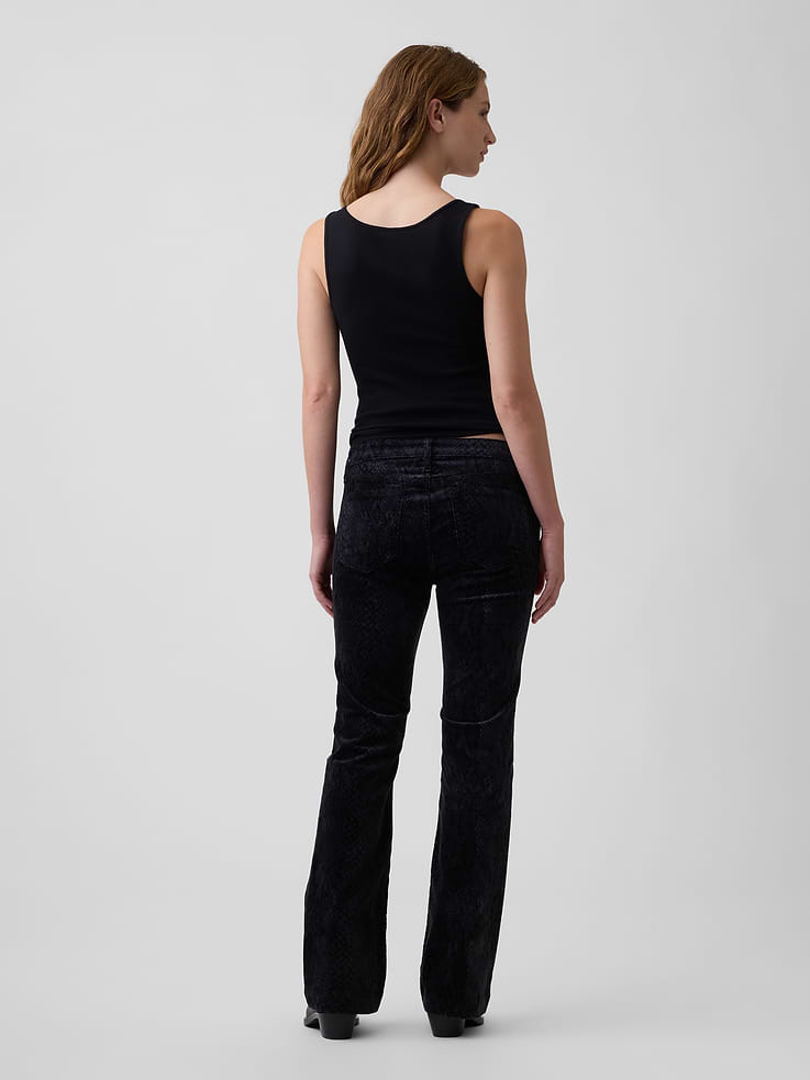 Image 4 of 8, Low Rise Snake Print Long & Lean Corduroy Pants