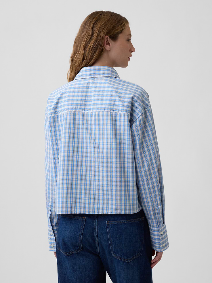 Image number 2 showing, Relaxed Cropped Poplin Shirt