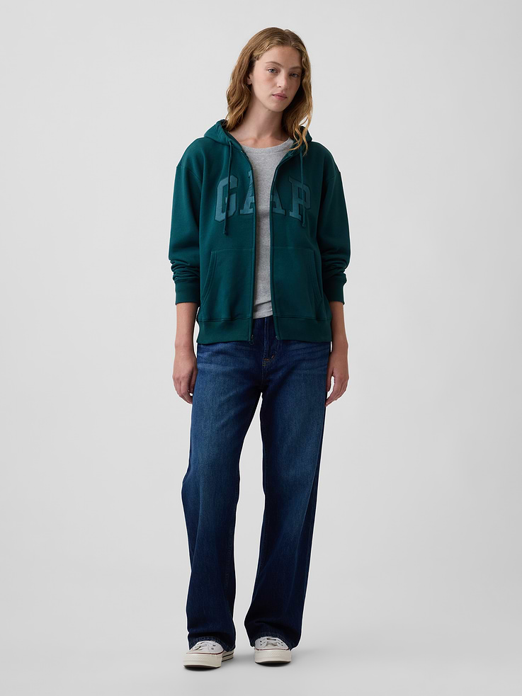 Image 3 of 5, Relaxed Gap Logo Zip Hoodie