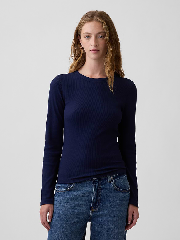 Waffle-Knit Crewneck T-Shirt