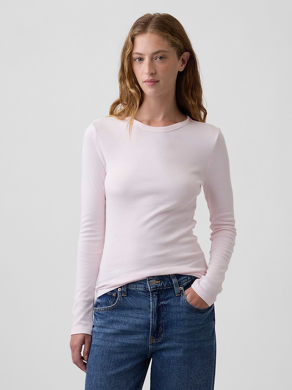 Modern Ribbed Crewneck T-Shirt