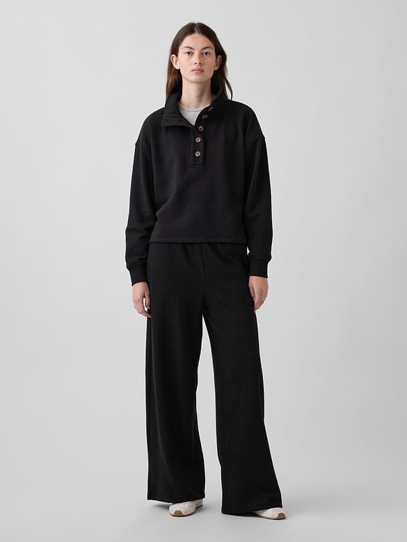 VintageSoft Oversized Henley Pullover