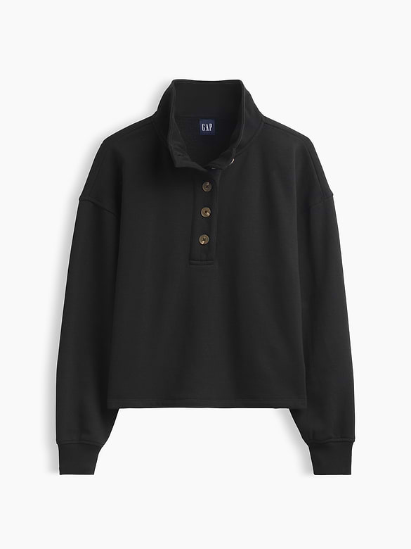 VintageSoft Oversized Henley Pullover