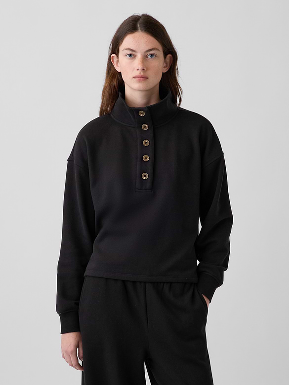 VintageSoft Oversized Henley Pullover