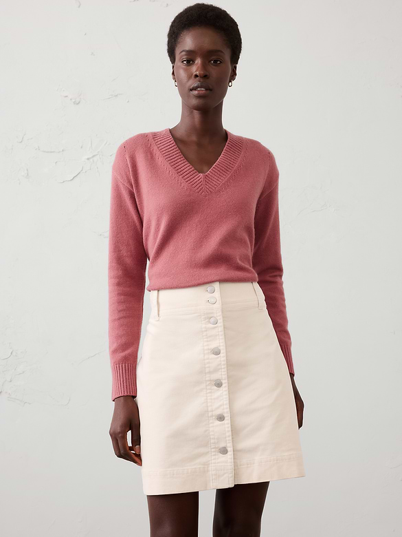 Corduroy Button-Down Mini Skirt