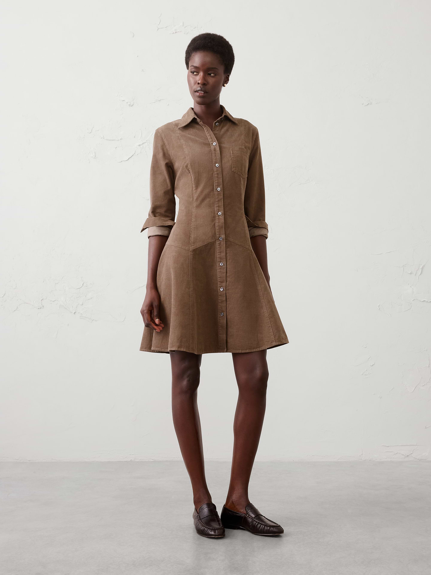 Image number 1 showing, Corduroy Above-Knee Dress