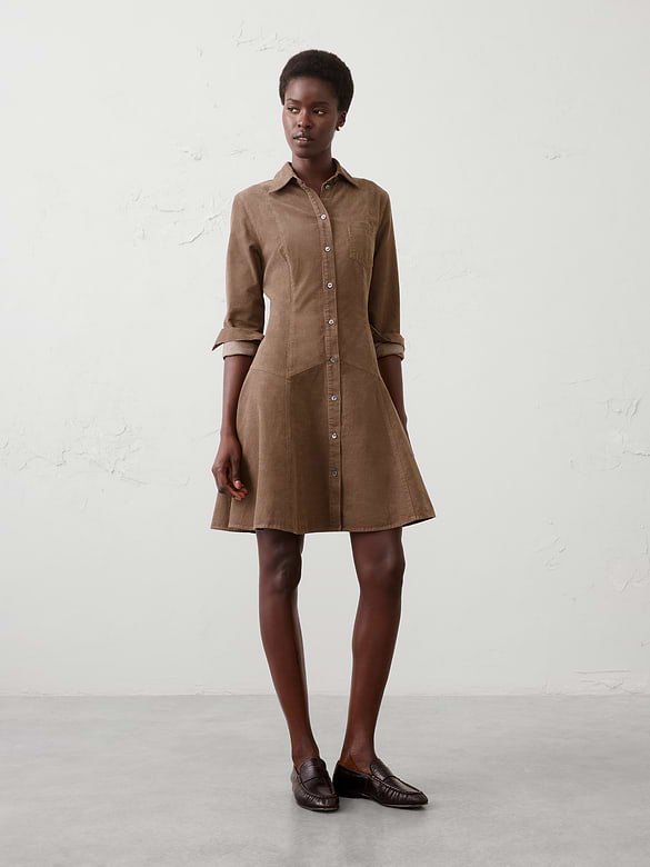 Corduroy Above-Knee Dress