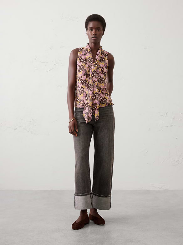 Scarf-Neck Blouse