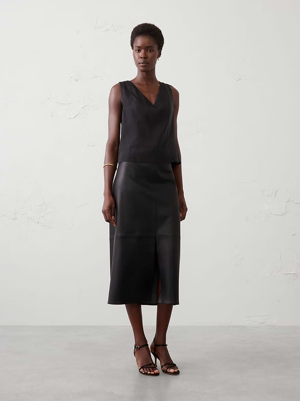 Organza Button-Back Shell Top