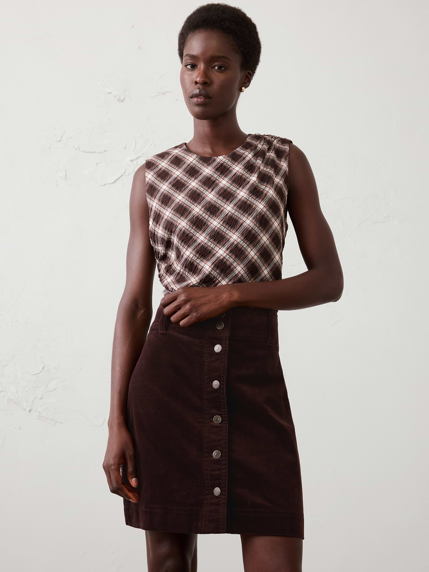 Image number 6 showing, Corduroy Button-Down Mini Skirt