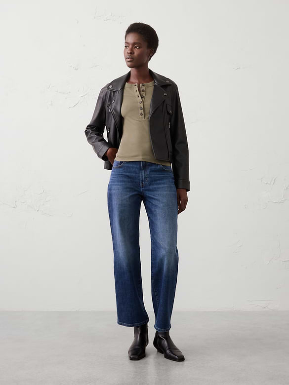 Ribbed Henley T-Shirt