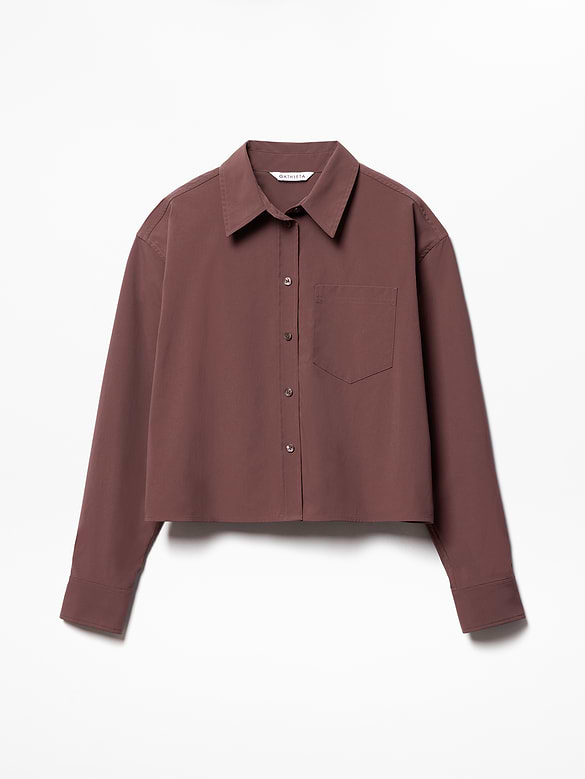 Midday Cropped Poplin Shirt