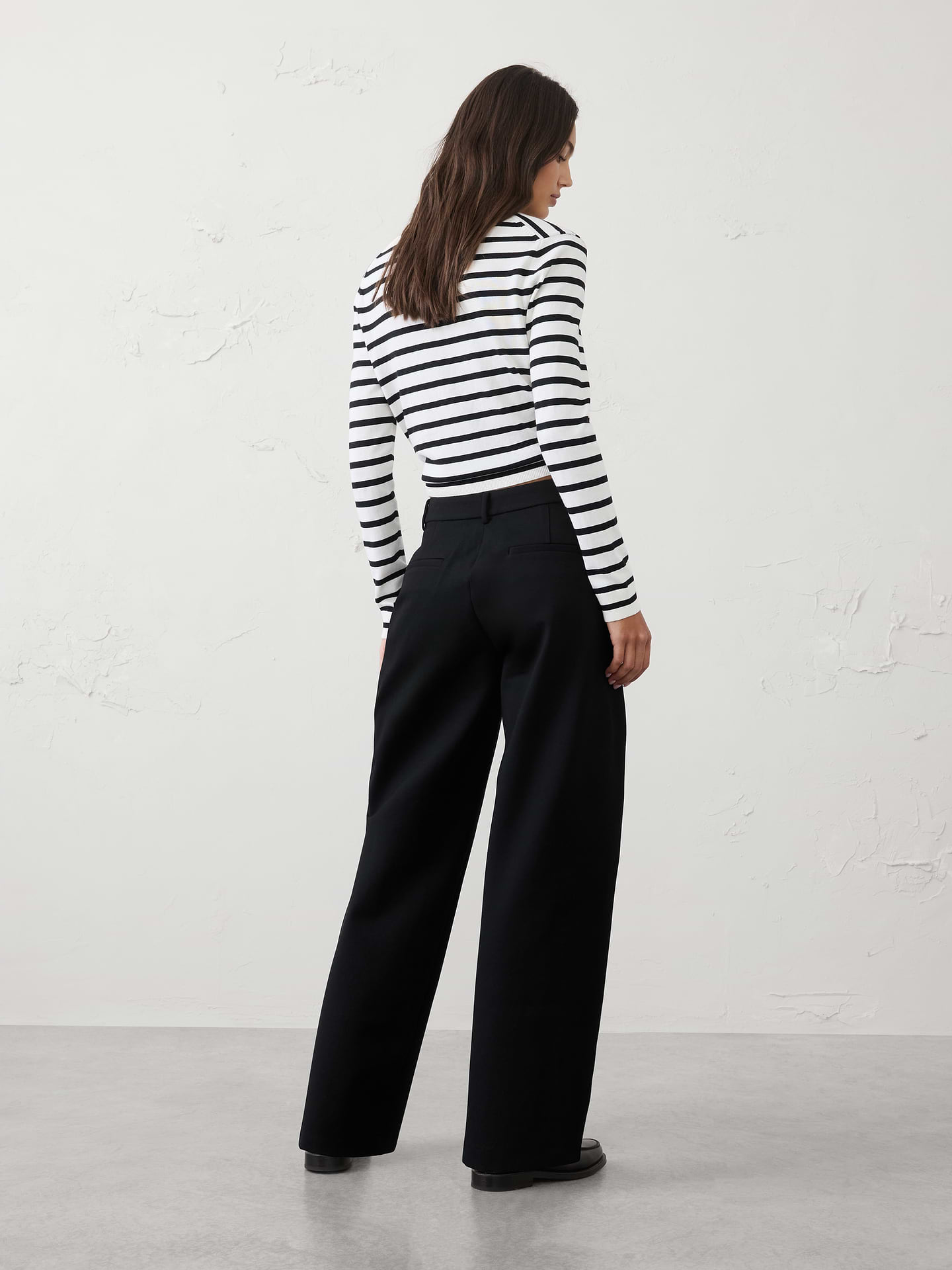 Image number 2 showing, Barrel-Leg High-Rise Knit Ponte Pant