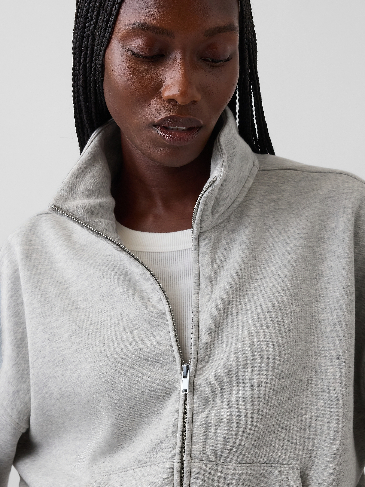 VintageSoft Oversized Mockneck Zip Jacket | Gap