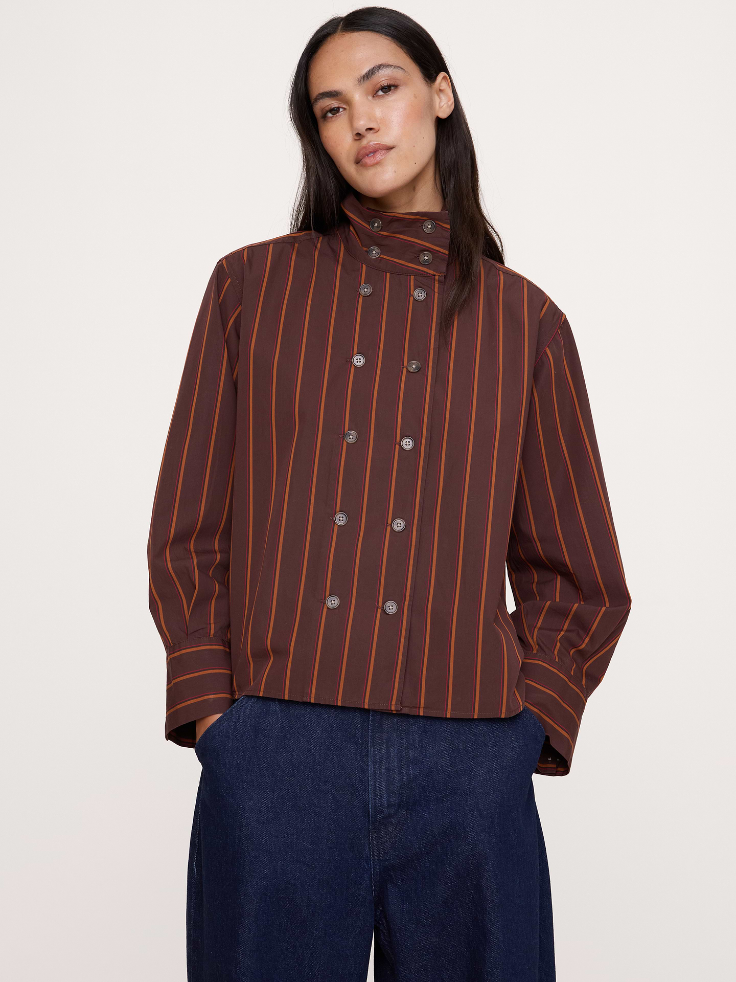 Image number 3 showing, Cotton Foldover Collar Shirt