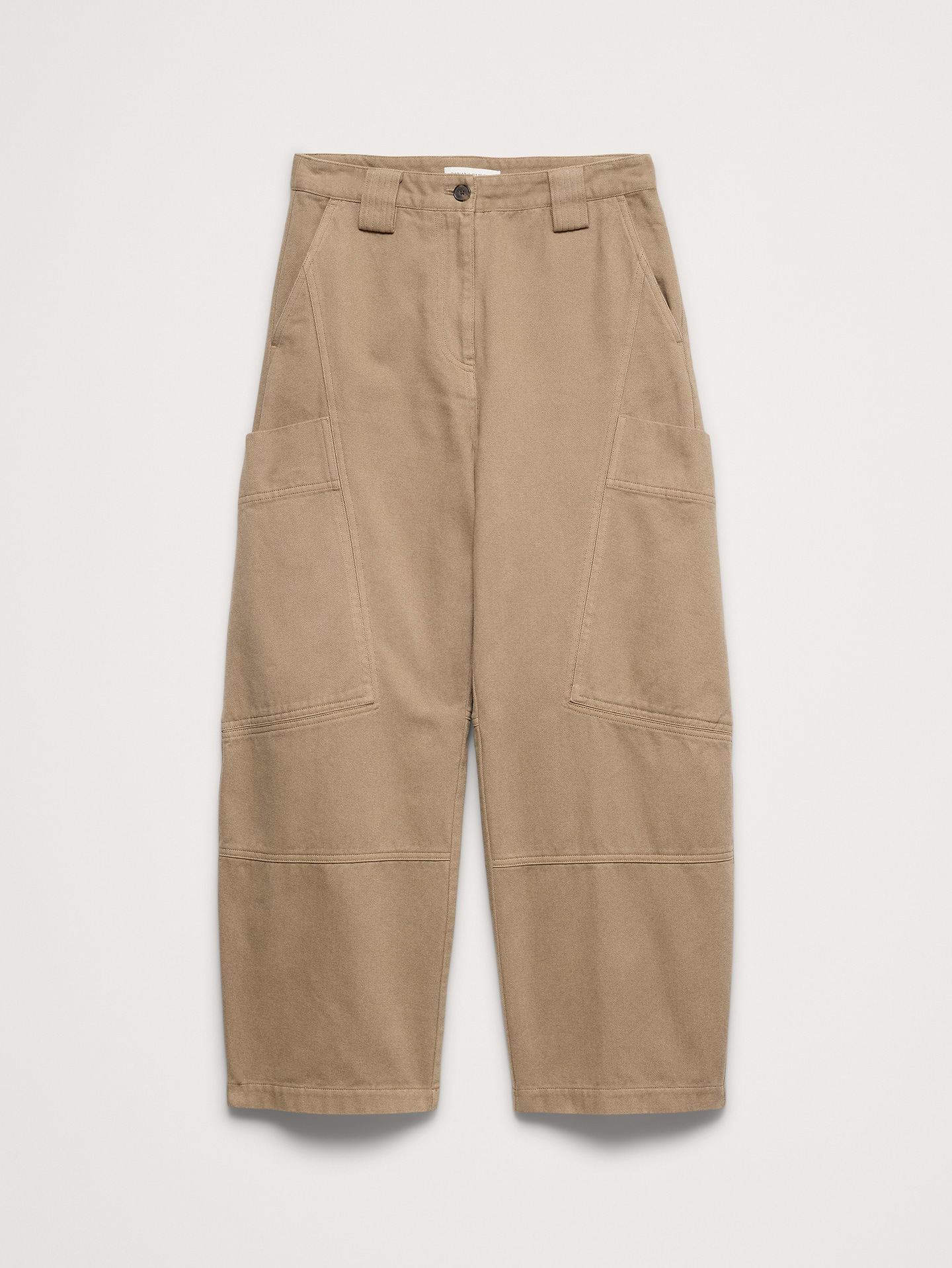 Image number 5 showing, High-Rise Cotton-Linen Barrel Pant