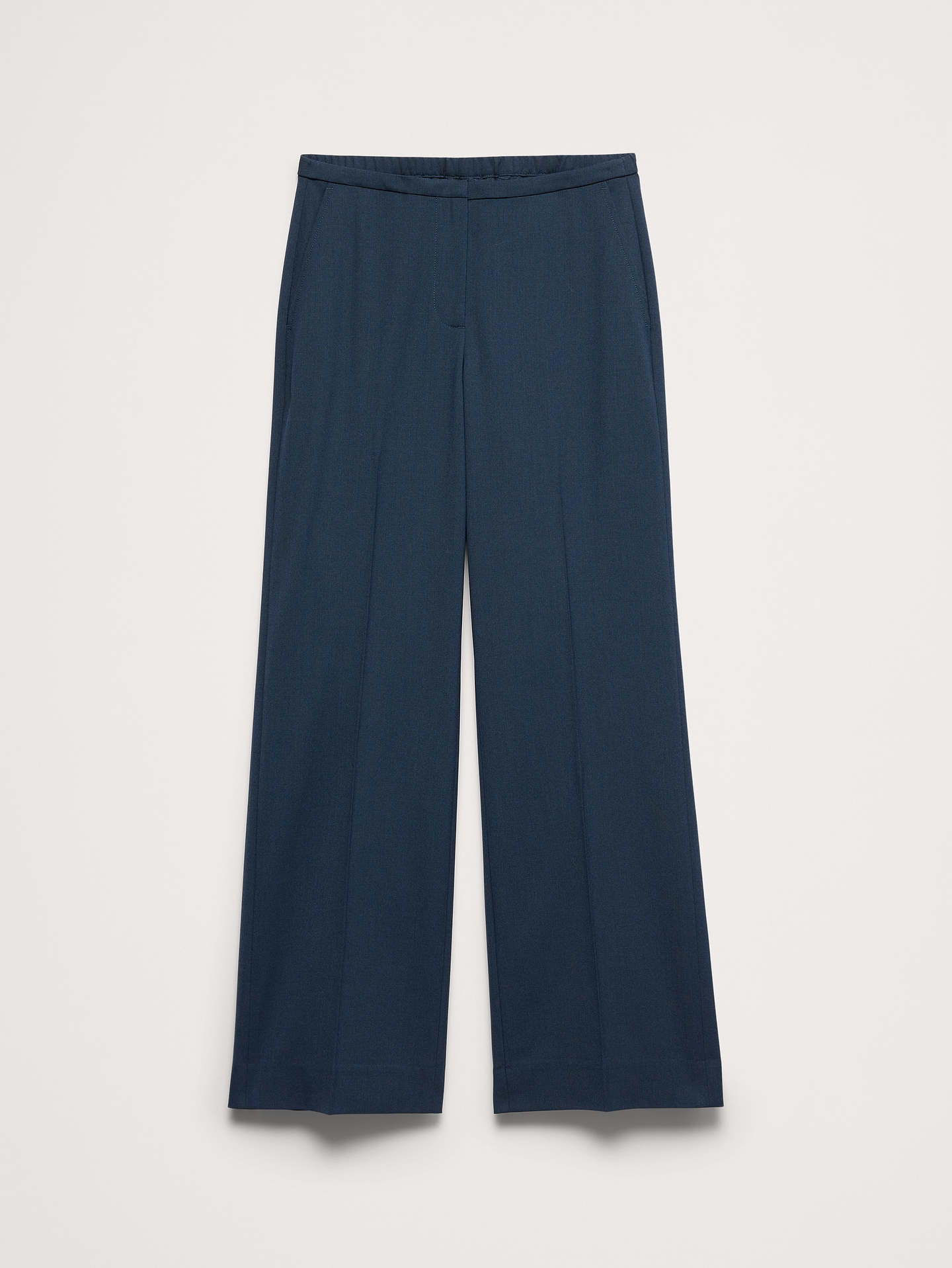 Image 7 of 8, Mid-Rise Wide-Leg Italian Lightweight Wool Pant