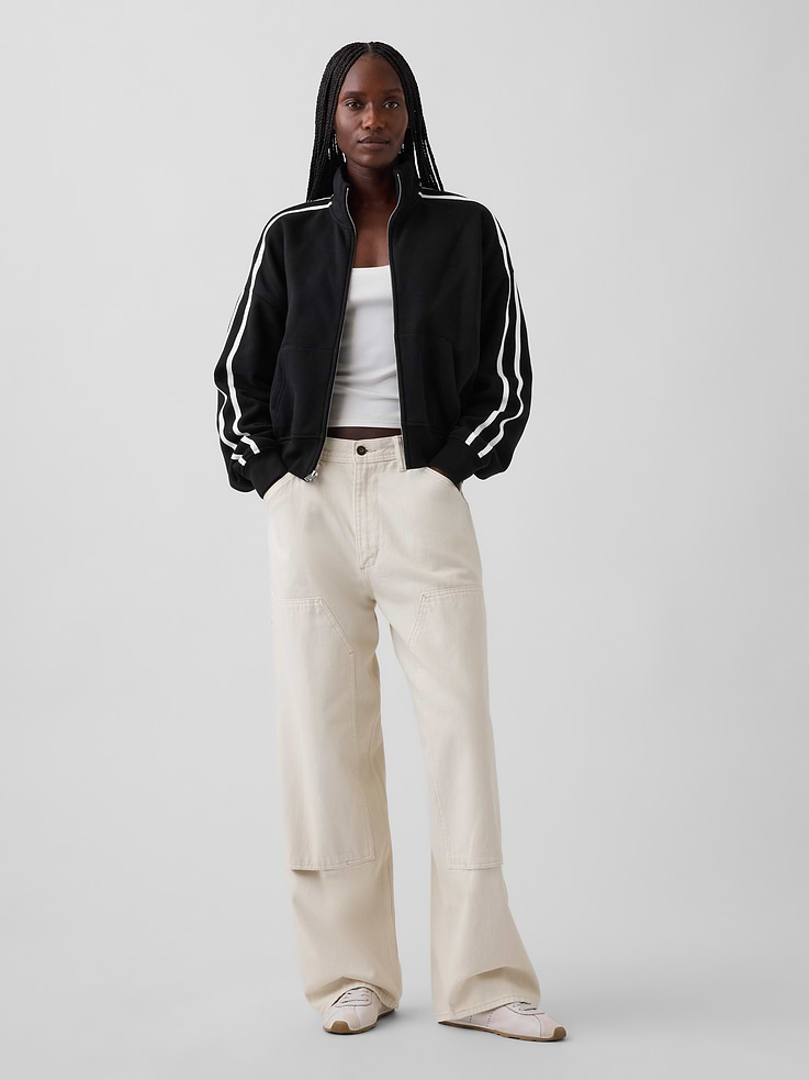 Image 2 of 7, VintageSoft Oversized Mockneck Zip Jacket