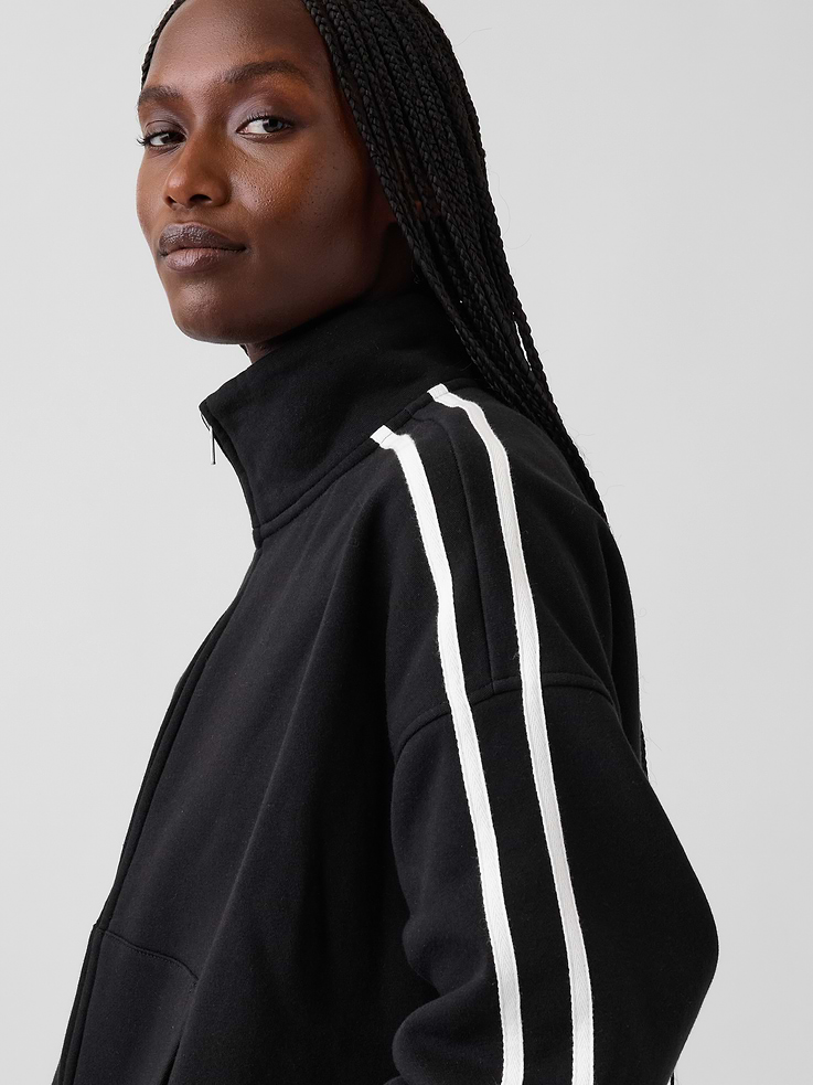 Image 4 of 7, VintageSoft Oversized Mockneck Zip Jacket