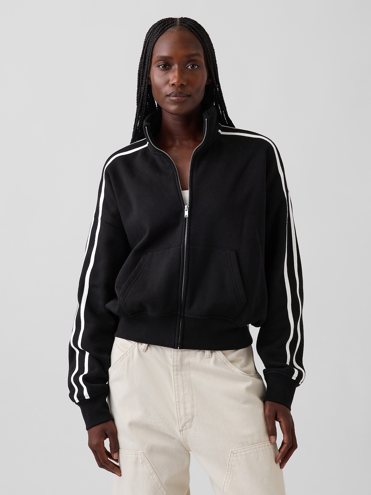 VintageSoft Oversized Mockneck Zip Jacket | Gap