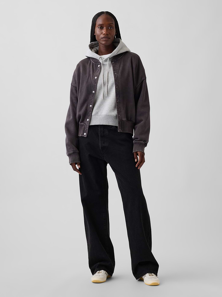 Image 2 of 5, VintageSoft Oversized Bomber Jacket