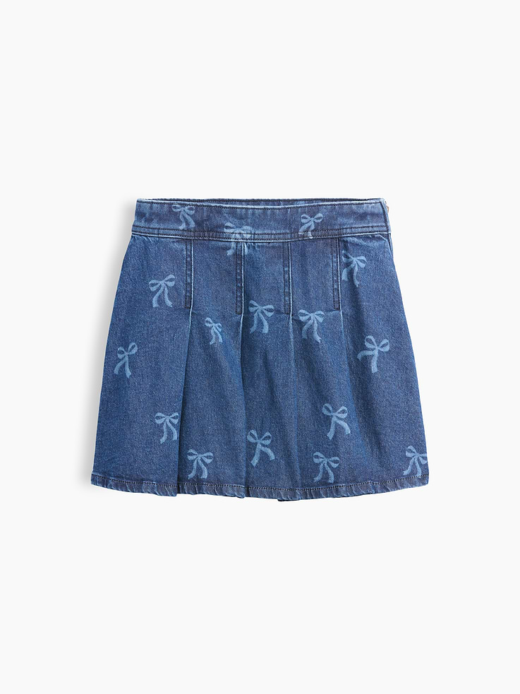 Image number 1 showing, Kids Pleated Denim Mini Skirt