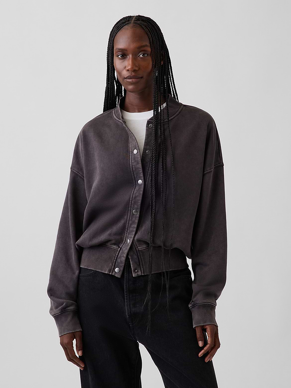 VintageSoft Oversized Bomber Jacket