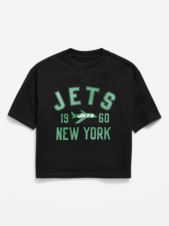 New York Jets Oversized Boxy Graphic T-Shirt for Boys