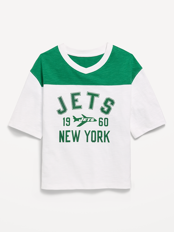 T-shirt de football surdimensionné à imprimé des Jets de New York pour fille
