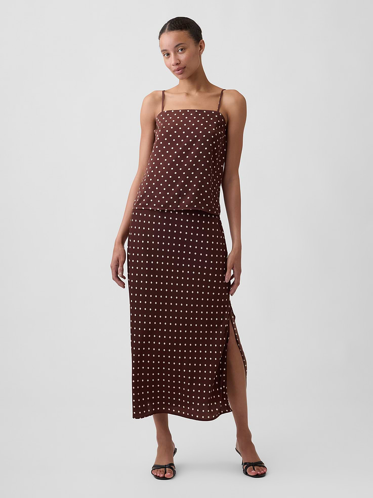 Image number 1 showing, Satin Pull-On Maxi Skirt
