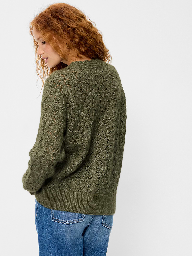 Image 2 of 5, Pointelle Crew-Neck Tunic Sweater