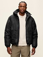 Image 1 of 4, built-in hood, standing collar, long sleeves, on-seam pockets, full length zipper, water resistant, Product #907939