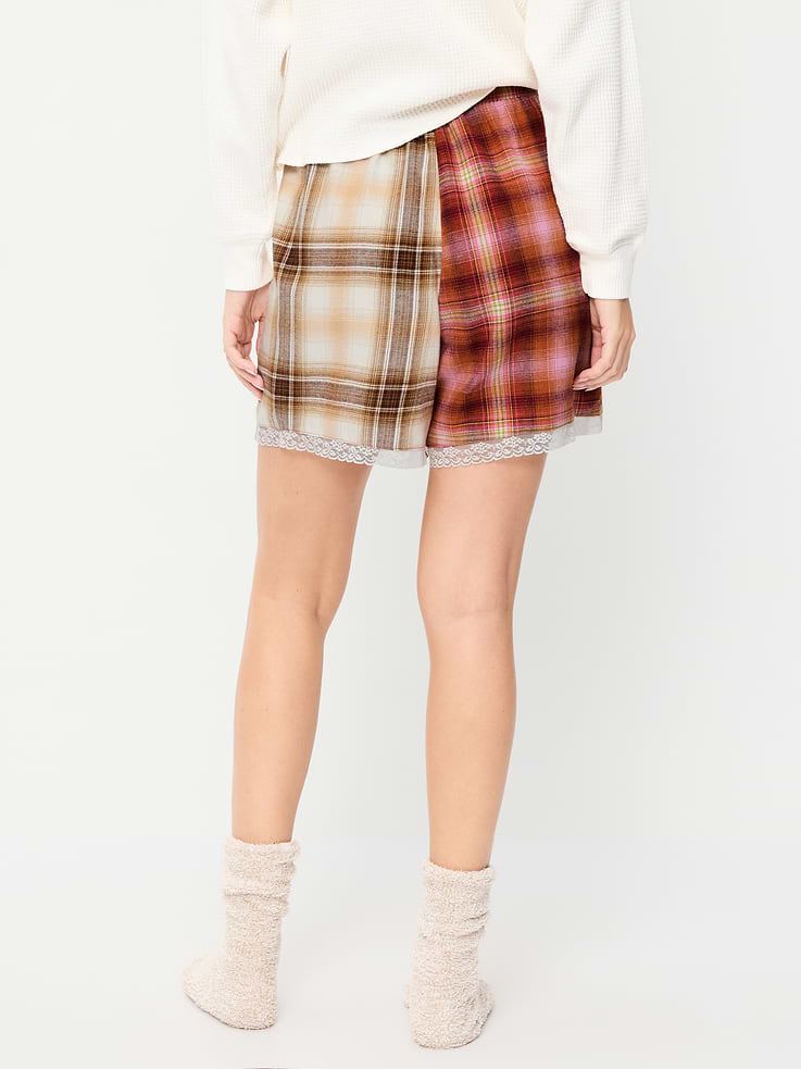 Image 2 of 8, Flannel Boxer Pajama Shorts