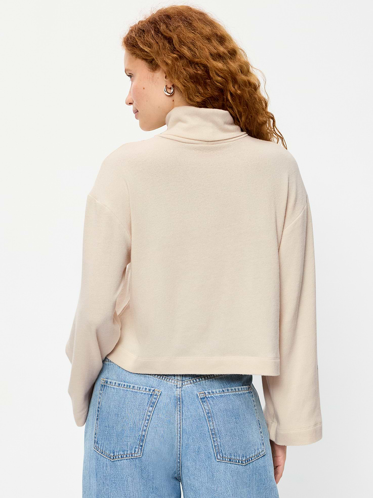 Image 2 of 7, Long-Sleeve Oversized Turtleneck Sweater