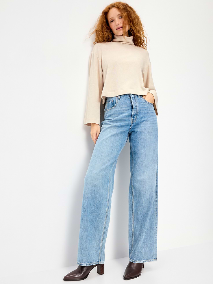 Image 3 of 7, Long-Sleeve Oversized Turtleneck Sweater