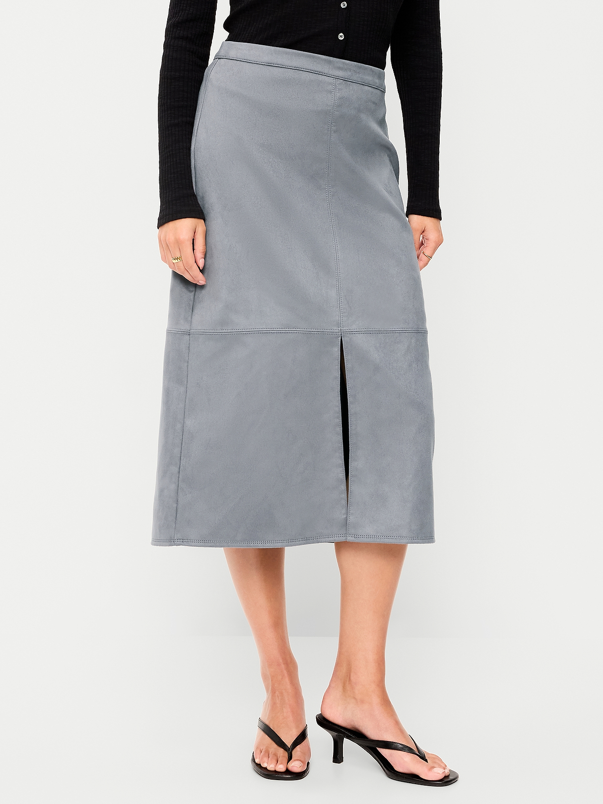 Faux-Suede Pencil Midi Skirt | Old Navy
